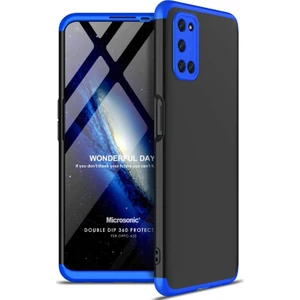 Oppo A52 Kılıf Double Dip 360 Protective Siyah - Mavi