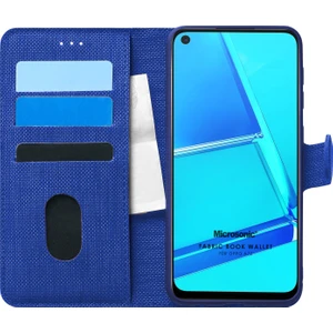 Oppo A72 Kılıf Fabric Book Wallet Lacivert