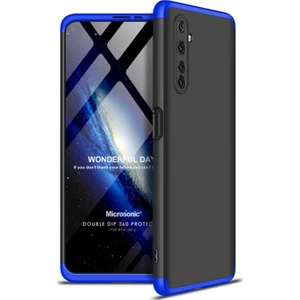 Realme 6 Kılıf Double Dip 360 Protective Siyah - Mavi