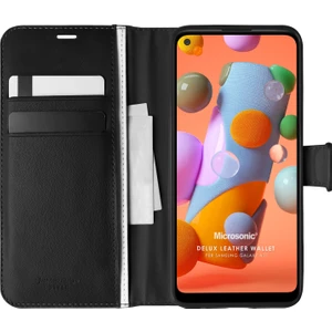 Samsung Galaxy A11 Kılıf Delux Leather Wallet Siyah