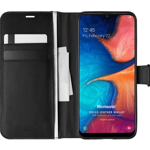 Samsung Galaxy A20s Kılıf Delux Leather Wallet Siyah