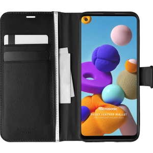 Samsung Galaxy A21s Kılıf Delux Leather Wallet Siyah