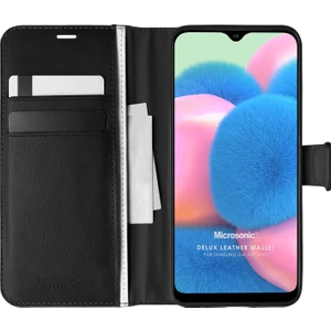 Samsung Galaxy A30s Kılıf Delux Leather Wallet Siyah