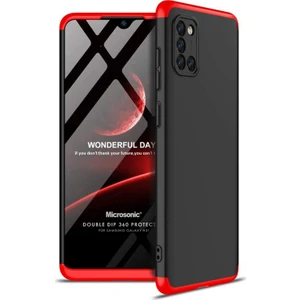 Samsung Galaxy A31 Kılıf Double Dip 360 Protective Siyah - Kırmızı