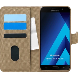 Samsung Galaxy A5 2017 Kılıf Fabric Book Wallet Gold