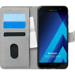 Samsung Galaxy A5 2017 Kılıf Fabric Book Wallet Gri