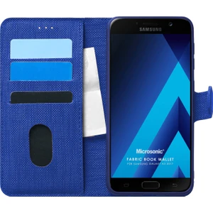 Samsung Galaxy A5 2017 Kılıf Fabric Book Wallet Lacivert
