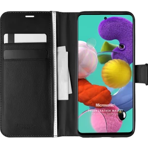 Samsung Galaxy A51 Kılıf Delux Leather Wallet Siyah