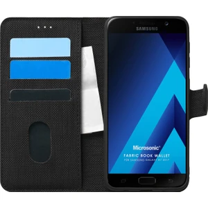 Samsung Galaxy A7 2017 Kılıf Fabric Book Wallet Siyah