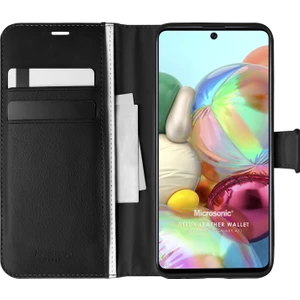 Samsung Galaxy A71 Kılıf Delux Leather Wallet Siyah