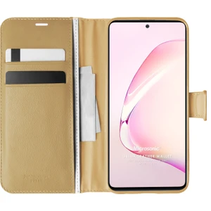 Samsung Galaxy A81 Kılıf Delux Leather Wallet Gold