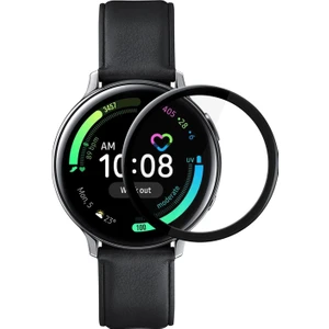 Samsung Galaxy Watch Active 2 44mm Tam Kaplayan Temperli Cam Full Ekran Koruyucu Siyah