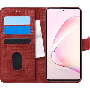Samsung Galaxy A81 Kılıf Fabric Book Wallet Kırmızı