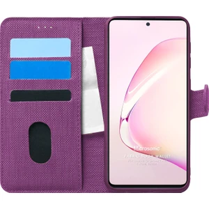 Samsung Galaxy A81 Kılıf Fabric Book Wallet Mor
