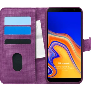 Samsung Galaxy J4 Plus Kılıf Fabric Book Wallet Mor