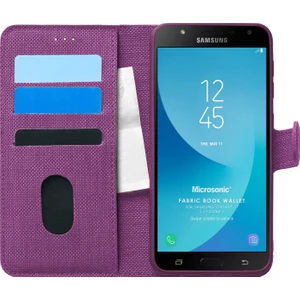 Samsung Galaxy J7 Core Kılıf Fabric Book Wallet Mor