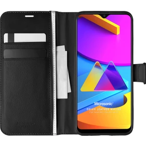 Samsung Galaxy M10s Kılıf Delux Leather Wallet Siyah