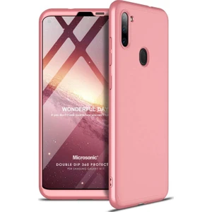 Samsung Galaxy M11 Kılıf Double Dip 360 Protective Rose Gold