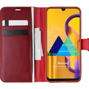 Samsung Galaxy M30s Kılıf Delux Leather Wallet Kırmızı
