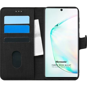 Samsung Galaxy Note 10 Kılıf Fabric Book Wallet Siyah