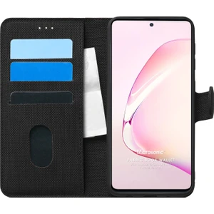Samsung Galaxy Note 10 Lite Kılıf Fabric Book Wallet Siyah