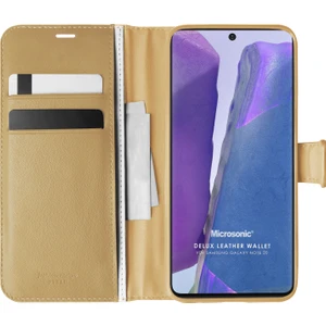 Samsung Galaxy Note 20 Kılıf Delux Leather Wallet Gold