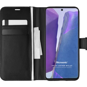 Samsung Galaxy Note 20 Kılıf Delux Leather Wallet Siyah