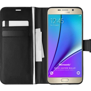 Samsung Galaxy Note 5 Kılıf Delux Leather Wallet Siyah