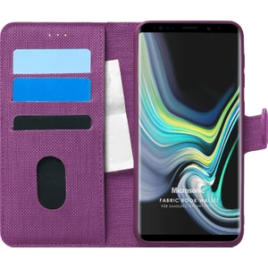 Samsung Galaxy Note 9 Kılıf Fabric Book Wallet Mor