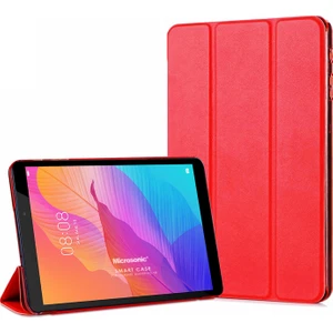 Huawei MatePad T8 8'' Kılıf Slim Translucent Back Smart Cover Kırmızı