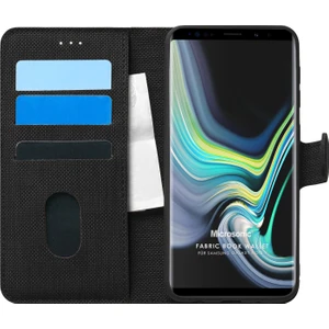 Samsung Galaxy Note 9 Kılıf Fabric Book Wallet Siyah