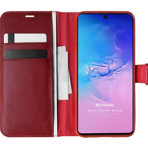 Samsung Galaxy S10 Lite Kılıf Delux Leather Wallet Kırmızı