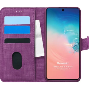 Samsung Galaxy S10 Lite Kılıf Fabric Book Wallet Mor