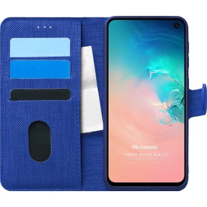 Samsung Galaxy S10E Kılıf Fabric Book Wallet Lacivert