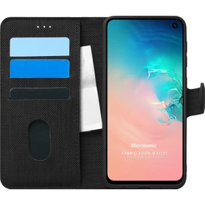 Samsung Galaxy S10E Kılıf Fabric Book Wallet Siyah