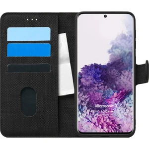 Samsung Galaxy S20 Kılıf Fabric Book Wallet Siyah