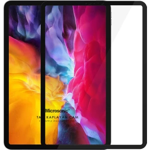 Apple iPad Pro 11'' 2020 2.Nesil (A2228-A2068-A2230) Tam Kaplayan Temperli Cam Ekran Koruyucu Siyah