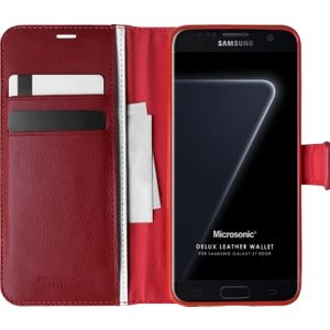 Samsung Galaxy S7 Edge Kılıf Delux Leather Wallet Kırmızı