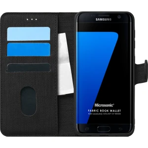 Samsung Galaxy S7 Edge Kılıf Fabric Book Wallet Siyah
