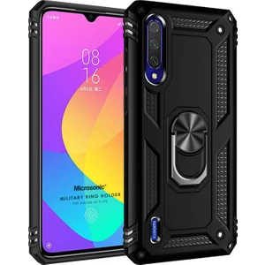 Xiaomi Mi 9 Lite Kılıf Military Ring Holder Siyah