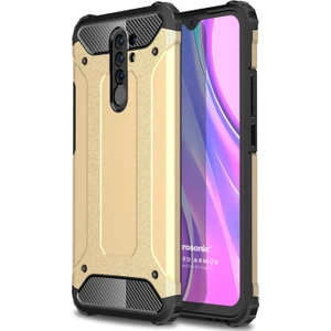 Xiaomi Redmi 9 Kılıf Rugged Armor Gold