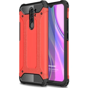 Xiaomi Redmi 9 Kılıf Rugged Armor Kırmızı
