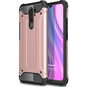 Xiaomi Redmi 9 Kılıf Rugged Armor Rose Gold