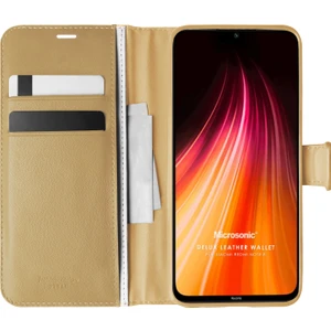 Xiaomi Redmi Note 8 Kılıf Delux Leather Wallet Gold