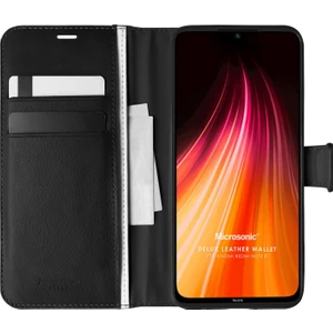 Xiaomi Redmi Note 8 Kılıf Delux Leather Wallet Siyah