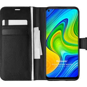 Xiaomi Redmi Note 9 Kılıf Delux Leather Wallet Siyah