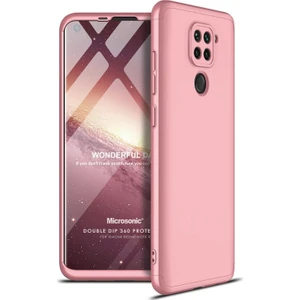 Xiaomi Redmi Note 9 Kılıf Double Dip 360 Protective Rose Gold