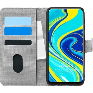 Xiaomi Redmi Note 9 Pro Kılıf Fabric Book Wallet Gri