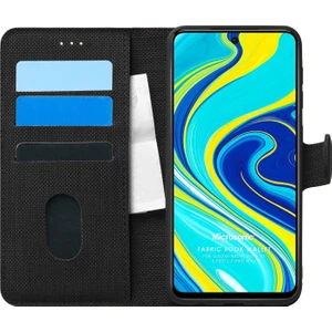 Xiaomi Redmi Note 9 Pro Kılıf Fabric Book Wallet Siyah