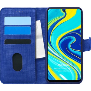 Xiaomi Redmi Note 9 Pro Max Kılıf Fabric Book Wallet Lacivert